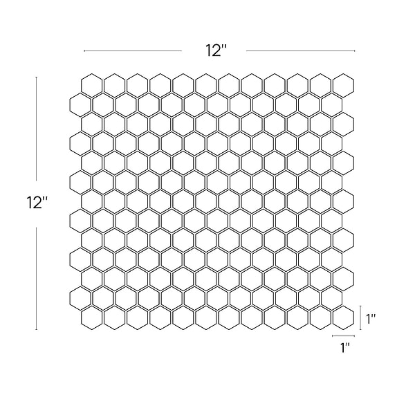 Skyline Gray 1" Hexagon Honed Marble Mosaic Tile