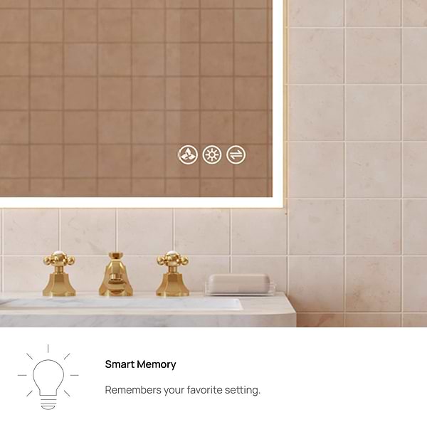 Rige 48x36" Rectangle LED Mirror
