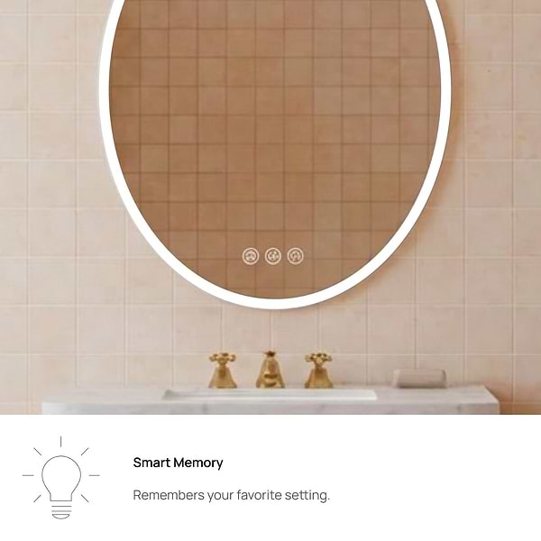 Rige 24x36" Oval LED Mirror