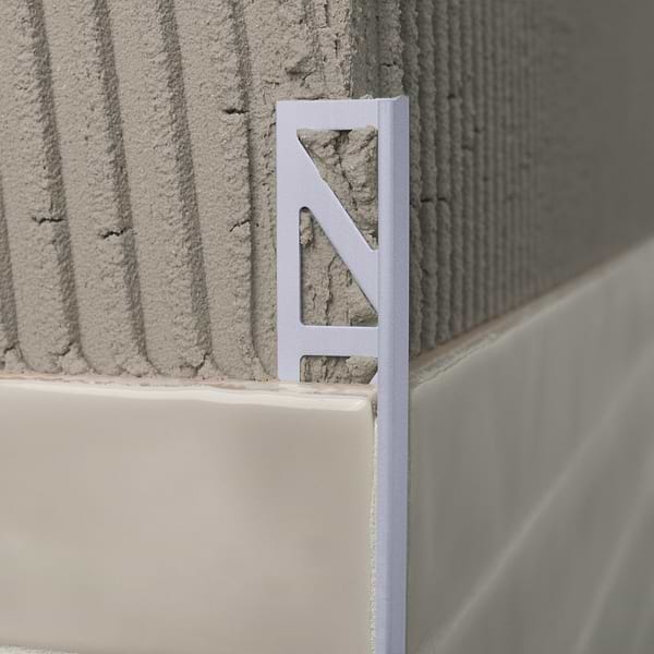 Essential Trims by Blanke Powder-Coated Sugar White 3/8" (10mm) Edge Protector Trim