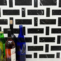 Esplanade Black Beauty Polished Marble Mosaic Tile