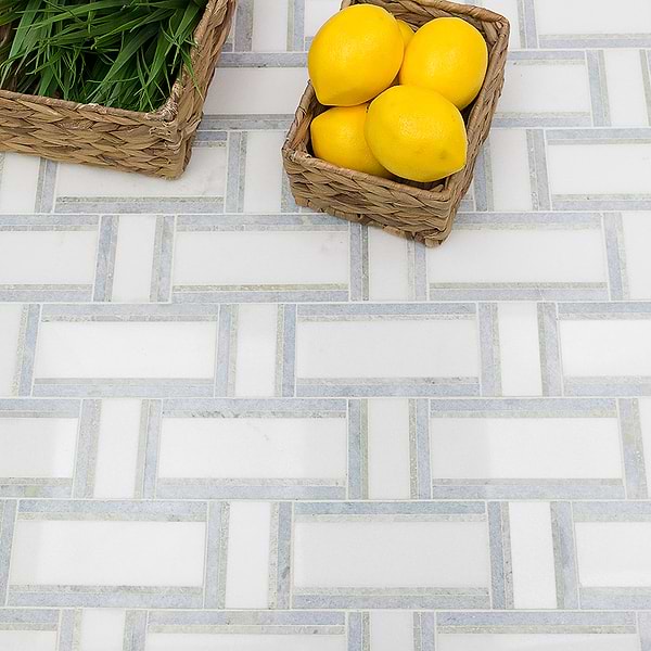 Esplanade Meadow Light Polished Marble Mosaic Tile
