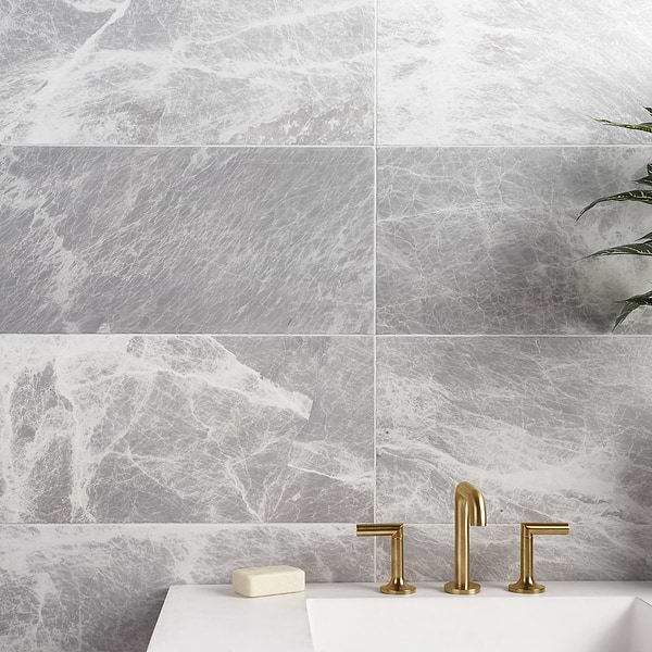 Nordic Gray 12x24 Satin Marble Tile