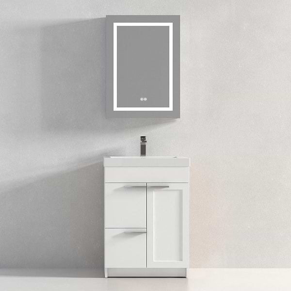 Mona White 24'' Vanity with Acrylic Counter