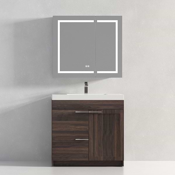 Mona 36" Cali Walnut Vanity And Counter