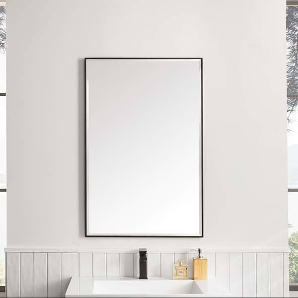James Martin Vanities Rohe Matte Black 26x40" Rectangle Mirror