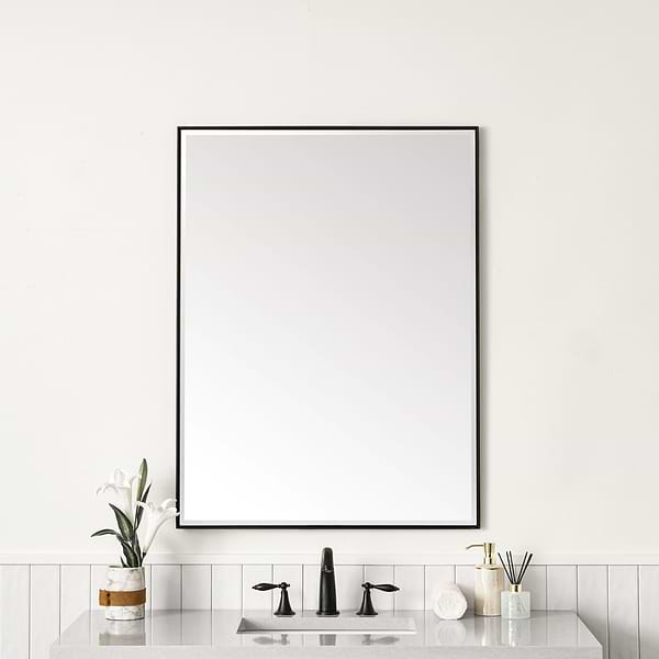 James Martin Vanities Rohe Matte Black 30x40" Rectangle Mirror