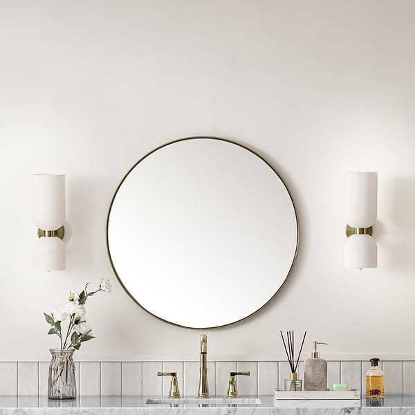 James Martin Vanities Rohe Champagne Brass 30" Round Mirror
