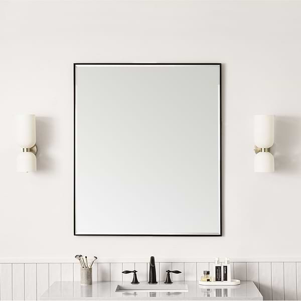 James Martin Vanities Rohe Matte Black 36x42" Rectangle Mirror