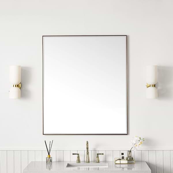 James Martin Vanities Rohe Champagne Brass 36x42" Rectangle Mirror