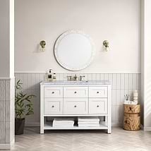James Martin Vanities Breckenridge Bright White 48" Single Vanity with Carrara Marble Top