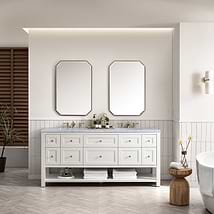 James Martin Vanities Breckenridge Bright White 72" Double Vanity without Top