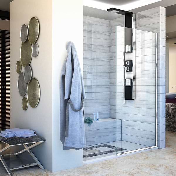 DreamLine Linea 34x72" Reversible Shower Screen with Clear Glass in  Chrome