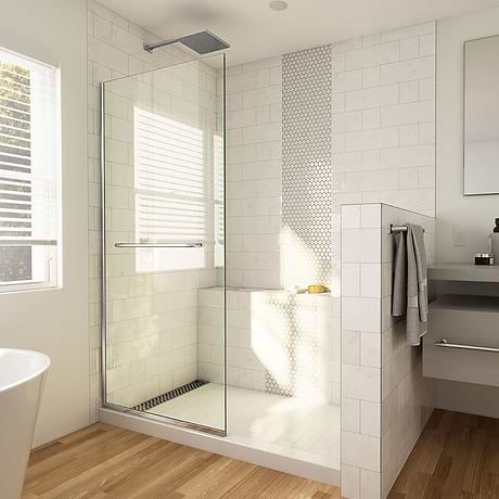 DreamLine Linea 34x72" Reversible Screen with Clear Glass in Chrome