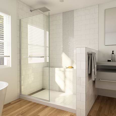 DreamLine Linea 30x72" Reversible Screen with Clear Glass in Brushed Nickel