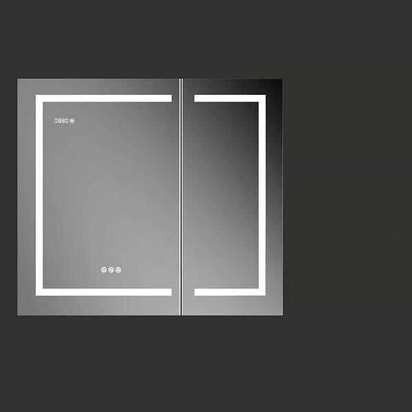 Rory Grooved 36x32" Rectangle Recessed or Wall Mounted LED Medicine Cabinet with Mirror