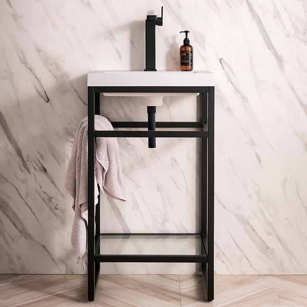 James Martin Vanities Boston Matte Black 20" Freestanding Vanity without Top