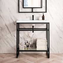 James Martin Vanities Boston Matte Black 32" Freestanding Vanity without Top