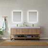 Ithica White Oak 72" Double Vanity and Gold Hardware with Atlantic Stone Top; in Style Ideas Classic, Contemporary, Industrial, Modern, Traditional, Transitional