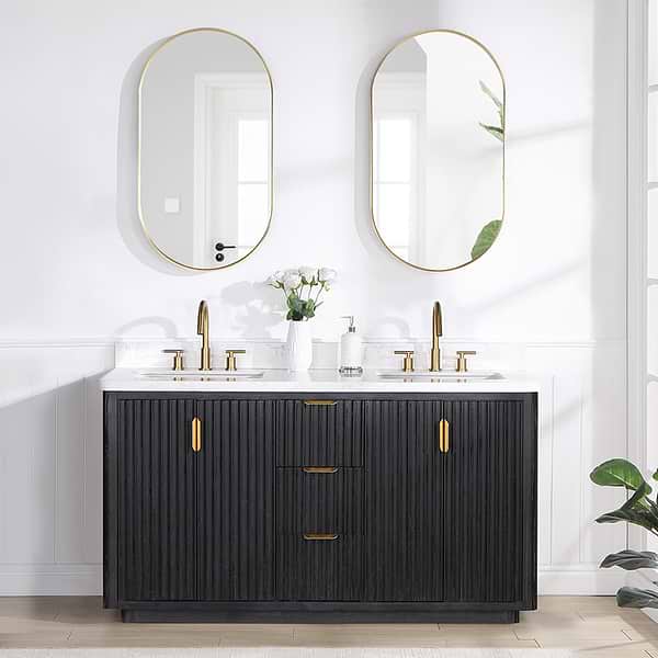 Olinda Brushed Gold 20x36" Framed Oval Mirror