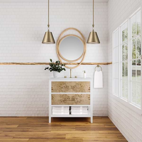 James Martin Vanities Esca Natural 28x38" Oval Mirror