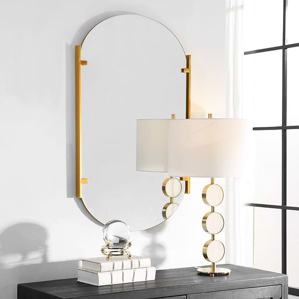 Leeya Gold 23x38" Oval Mirror