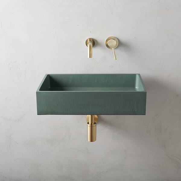 Jeker Forest Green 21" Concrete Rectangle Floating Sink by mudd.concrete