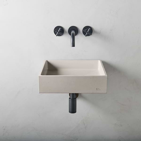 Yarra Mocha Cream 16" Concrete Square Floating Sink by mudd.concrete