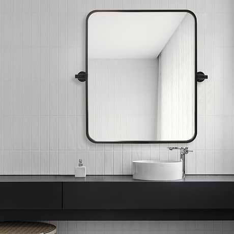 Liora Matte Black 20x24" Rectangle Tilt Mirror