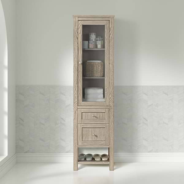 James Martin Vanities Breckenridge Whitewashed Oak  22x80 Linen Cabinet