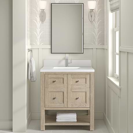 James Martin Vanities Breckenridge Whitewashed Oak 30