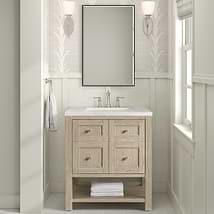 James Martin Vanities Breckenridge Whitewashed Oak 30" Single Vanity White Zeus Quartz Top