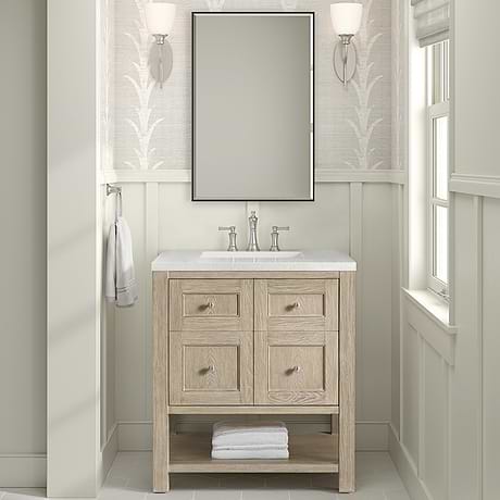James Martin Vanities Breckenridge Whitewashed Oak 30
