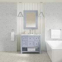 James Martin Vanities Breckenridge Serenity Blue 36" Single Vanity with Carrara Marble Top