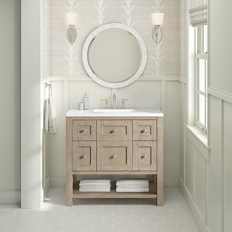 James Martin Vanities Breckenridge Whitewashed Oak 36