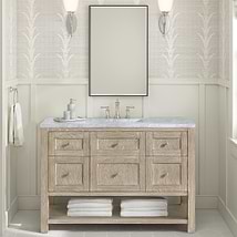 James Martin Vanities Breckenridge Whitewashed Oak 48" Single Vanity with Carrara Marble Top
