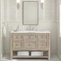 James Martin Vanities Breckenridge Whitewashed Oak 48" Single Vanity with White Zeus Quartz Top