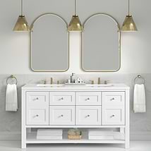 James Martin Vanities Breckenridge Bright White 60" Double Vanity without Top