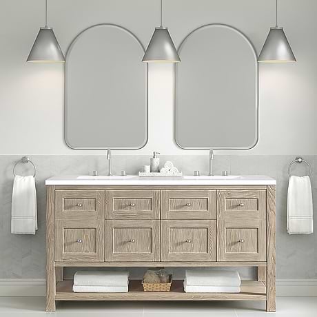 James Martin Vanities Breckenridge Whitewashed Oak 60