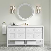 James Martin Vanities Breckenridge Bright White 60" Single Vanity without Top