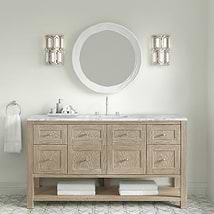 James Martin Vanities Breckenridge Whitewashed Oak 60" Single Vanity with Carrara Marble Top