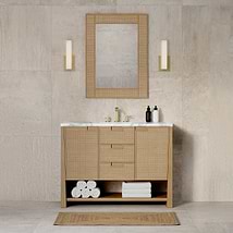 James Martin Vanities Solene Seaside Oak 48" Single Vanity with Carrara Marble Top