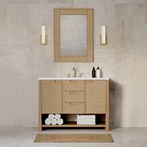 James Martin Vanities Solene Seaside Oak 48" Single Vanity with White Zeus Quartz Top