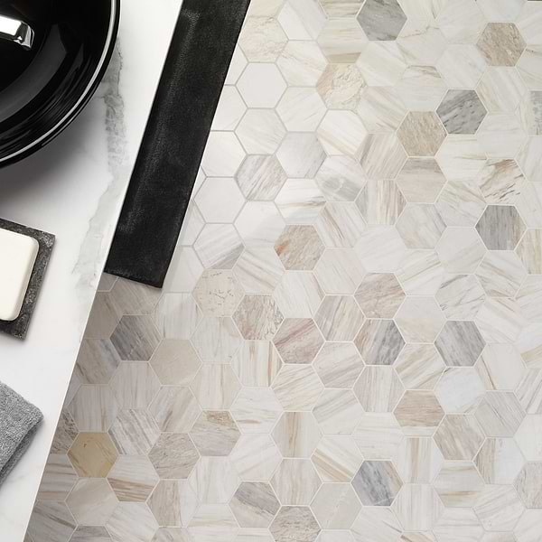 Sabbia Marble 4" Hexagon Polished Mosaic