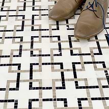 Labyrinth Asian Statuary With Athens Gray And Nero Lined Marble Polished Tile
