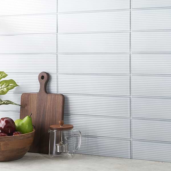 Stacy Garcia ArtBlock Azure Blue 4x16 Fluted Glossy Porcelain Tile