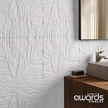 Bansu Carved White Thassos 16x16 Textured Honed Marble Tile
