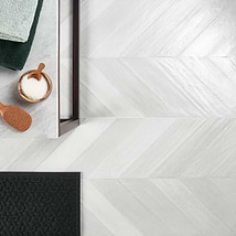 Sculpt Chevron White 24x48 Natural Porcelain Tile