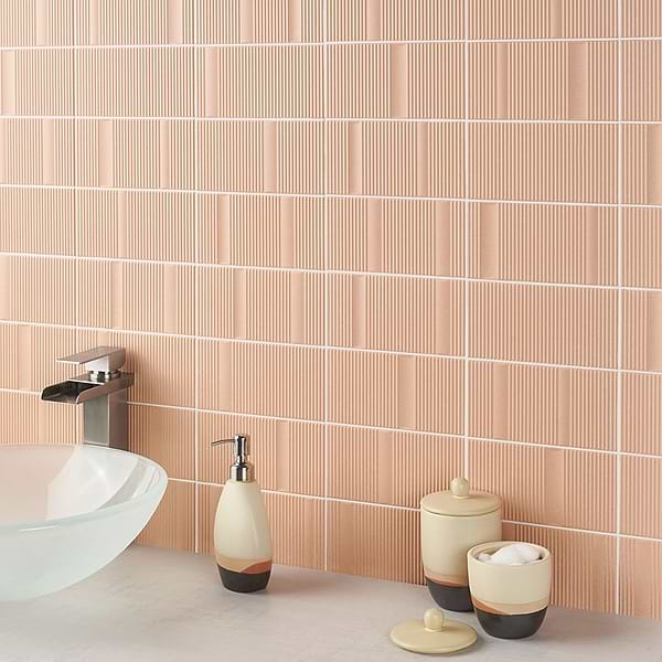 Division Clay Beige 8x16 Fluted 3D Matte Ceramic Wall Tile