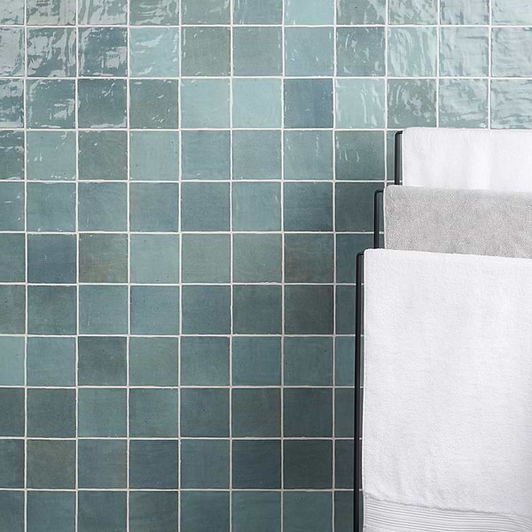Portmore Aqua Blue 4x4 Glossy Ceramic Tile